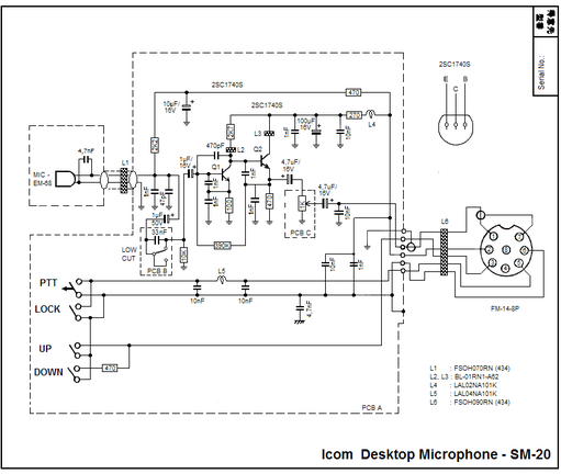 ICOM SM-20 schematic.PNG (42.5 KiB) 124913 keer bekeken ICOM SM-20 Schematic diagram